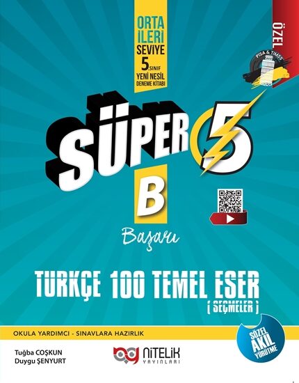 5.Sınıf Yeni Nesil Süper Türkçe 100 Temel Eser (B)