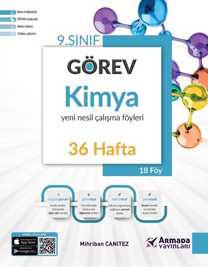ARMADA 9.SINIF GÖREV KİMYA ÇALIŞMA FÖYLERİ (36 HAFTA) *YENİ