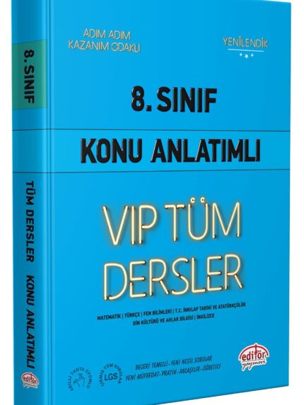 8. Sınıf VIP Tüm Dersler Konu Anlatımlı Mavi Kitap